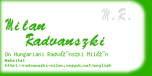 milan radvanszki business card